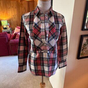 J. CREW White, Red, Blue and Black Plaid Button-Down Shirt – 00P